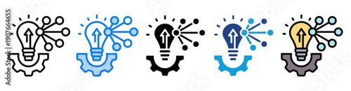 Innovation icon set multiple style collection