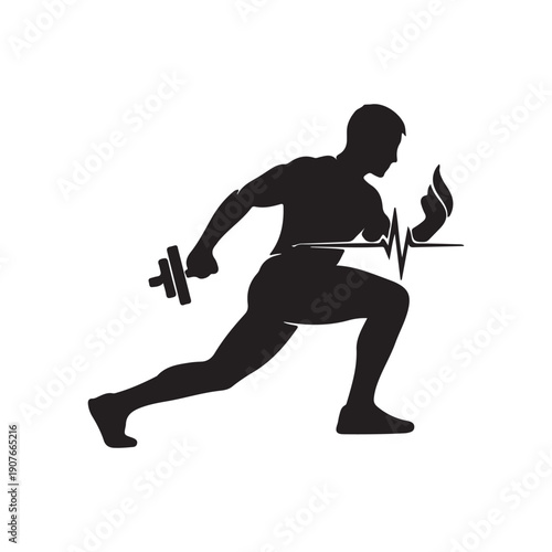 gym or fitness silhouette vector logo 