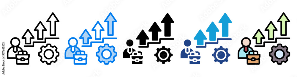 Obraz premium Career development icon set multiple style collection