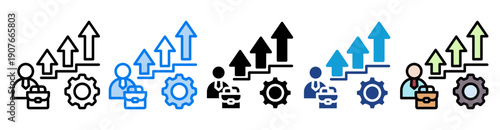 Career development icon set multiple style collection