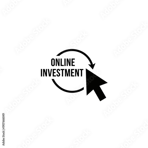 Online Investment Digital Business Concept with Cursor and Circular Arrow Icon