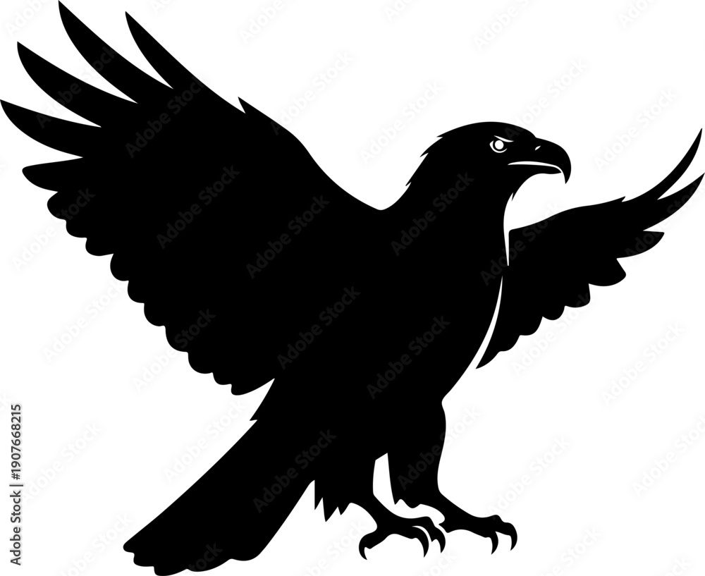 Naklejka premium A big single bird silhouette vector illustration