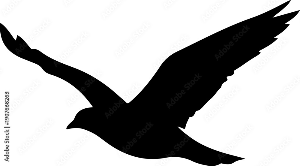 Naklejka premium A big single bird silhouette vector illustration
