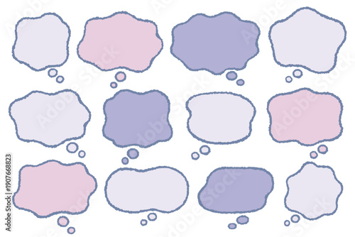 心の不安を表すもやもやふきだし素材