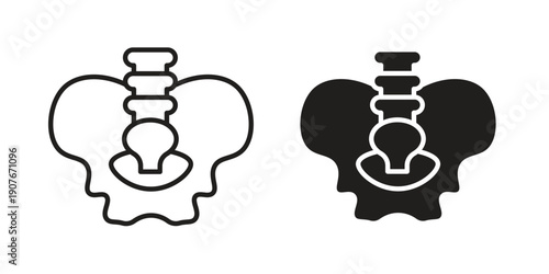 Pelvic area icons for web developers and designers,