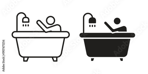Person Bathing icons for web developers and designers,