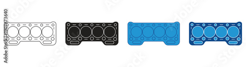 Car gasket icon  Set Multiple Style Collection. Vector illustration.