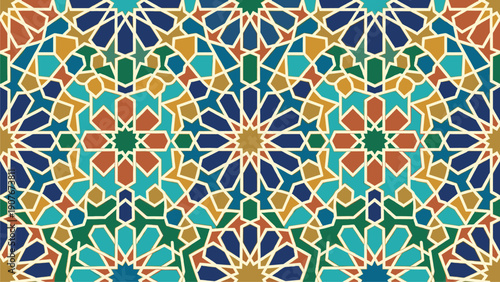 Seamless Islamic Geometric Pattern Background for Luxury Decor & Design Projects