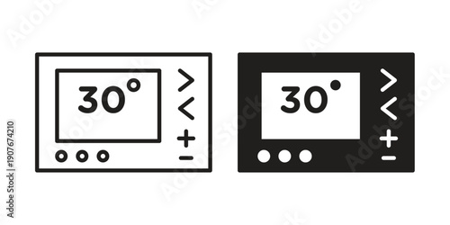 Thermostat icons for web developers and designers,