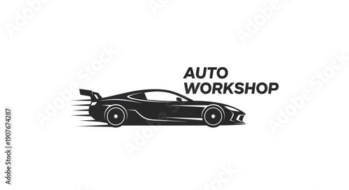 Black Sports Car Auto Workshop.