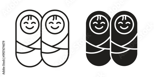 Twin icons for web developers and designers,