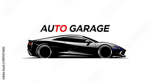 Black Sports Car Auto Garage.