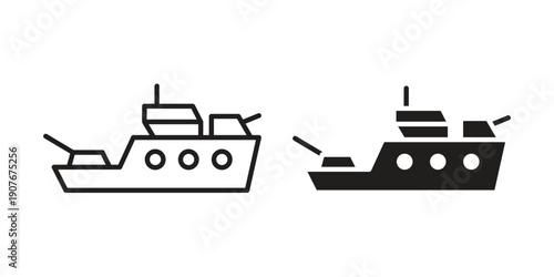 Warship icons for web developers and designers,