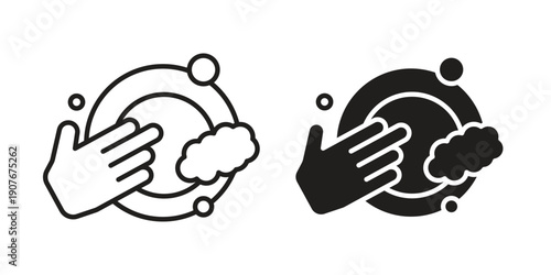 Washing dishes icons for web developers and designers,