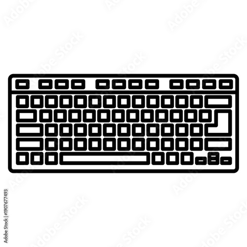 Black line icon of modern office chair on wheels