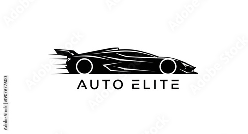 Black Sports Car Logo Design.