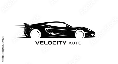 Black Sports Car Logo Design.