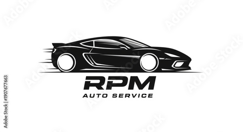 Black Sports Car Logo Design.