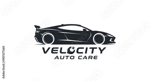 Black Sports Car Logo Design.