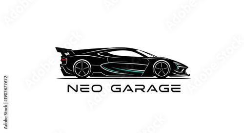 Black Sports Car Logo Design.