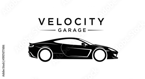 Black Sports Car Logo Design.