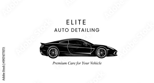 Black Sports Car Illustration Logo.