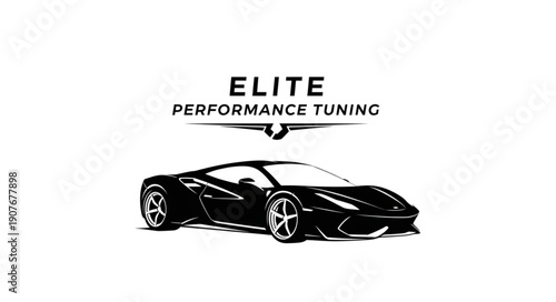 Black Sports Car Illustration Elite Performance.