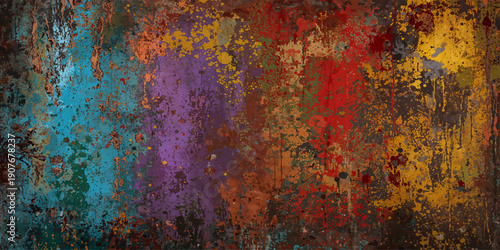 Old rusty metal wall texture with weathered brown steel surface and grunge pattern