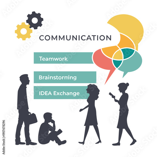 People communication speech bubbles group discussion concept. People Communication Discussion Concept with Speech Bubbles Vector Illustration.