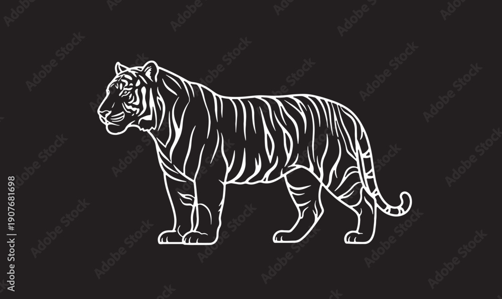 Obraz premium tiger black background.eps