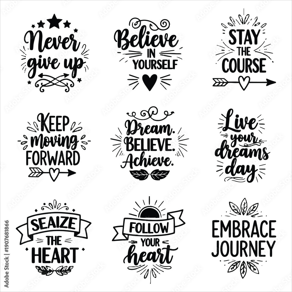 Obraz premium Inspirational quotes to motivate and uplift