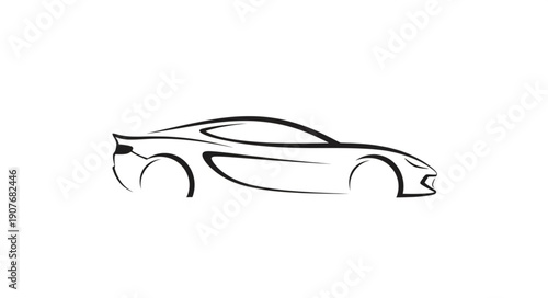 Black Sports Car Side View.