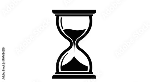 Minimal Black Hourglass Time Symbol