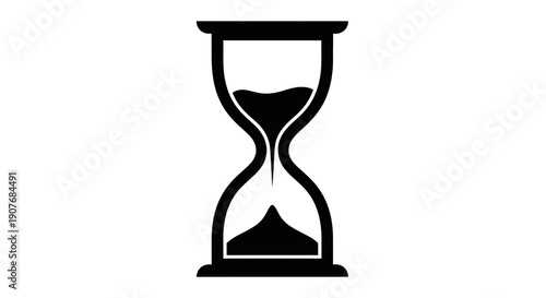 Minimal Black Hourglass Time Symbol