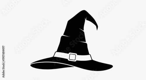 Black Wizard Hat Silhouette Icon
