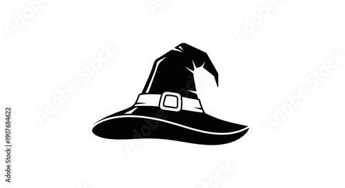 Black Wizard Hat Silhouette Icon
