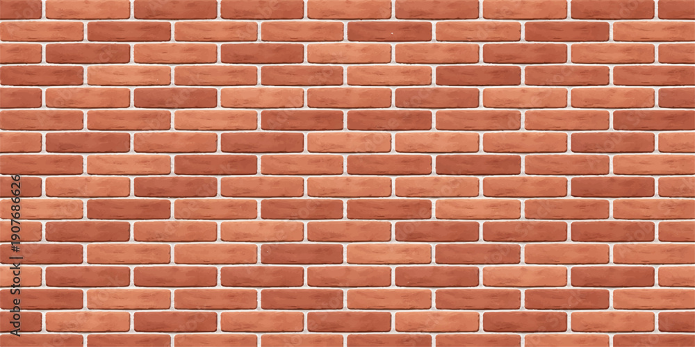 Obraz premium Red brick wall background with aged texture and seamless pattern featuring solid block architecture and old brown brickwork construction surface
