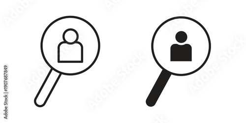 Recruitment icons collection. Line vector sign, symbol for web and mobile
