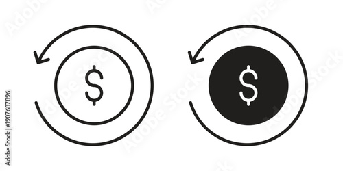 Refund icons collection. Line vector sign, symbol for web and mobile