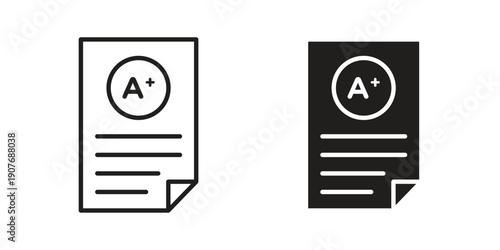 Report card icons collection. Line vector sign, symbol for web and mobile