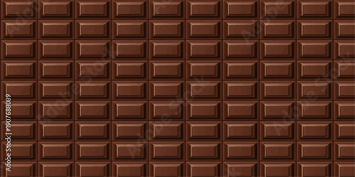 Seamless chocolate bar pattern with dark and milk cacao blocks creates a delicious sweet food dessert texture for a tasty brown wallpaper illustration