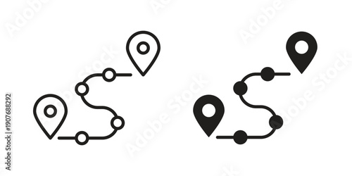 Roadmap icons collection. Line vector sign, symbol for web and mobile