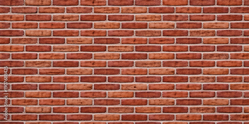 Red brick wall background with aged texture and architectural brickwork pattern for construction material surface wallpaper