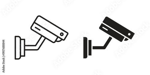Security camera icons collection. Line vector sign, symbol for web and mobile
