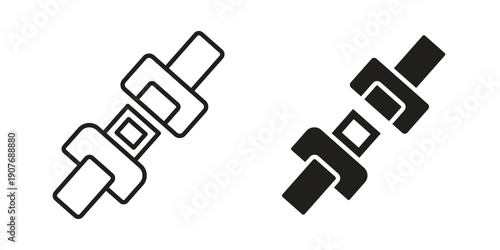 Seatbelt icons collection. Line vector sign, symbol for web and mobile
