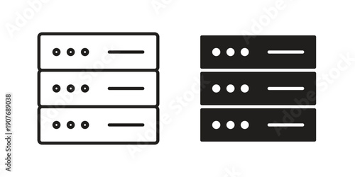 Server icons collection. Line vector sign, symbol for web and mobile