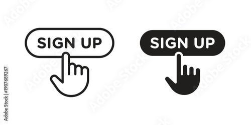 Sign up icons collection. Line vector sign, symbol for web and mobile