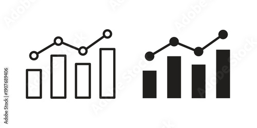 Statistics icons collection. Line vector sign, symbol for web and mobile