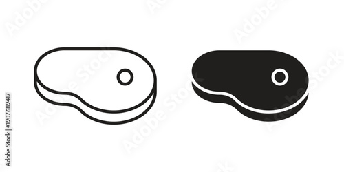 Steak icons collection. Line vector sign, symbol for web and mobile