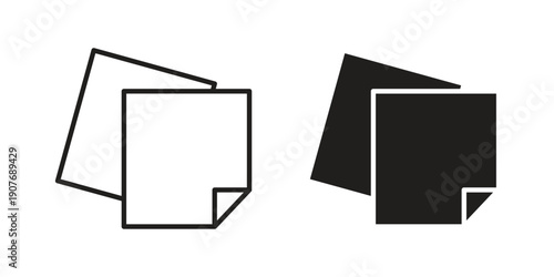 Sticky note icons collection. Line vector sign, symbol for web and mobile